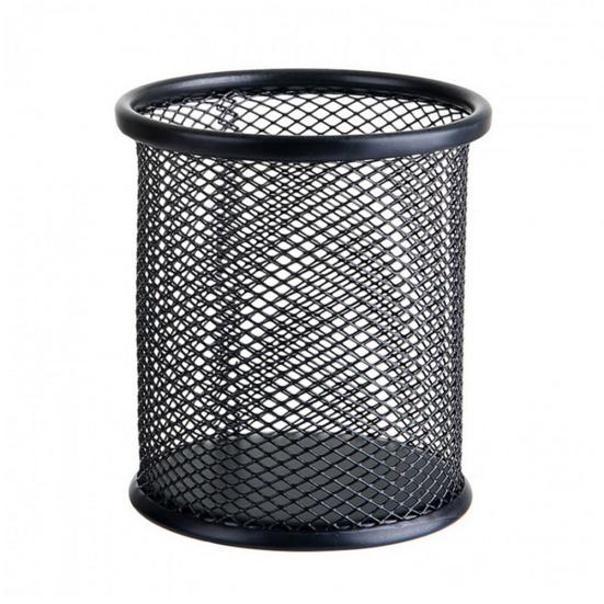 4Pcs Desk Simple Practical Round Grid Metal Pen Holder Container Storage Box