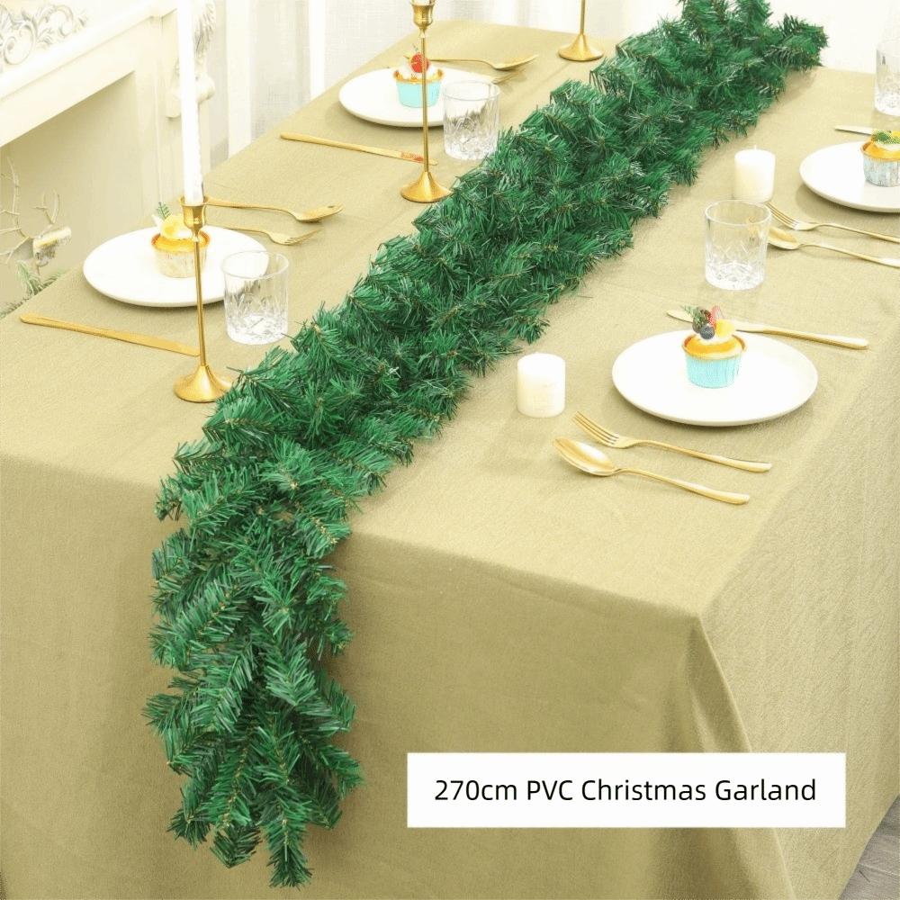 

PE Simulated Rattan Artificial Xmas Table Runner New Christmas Garland Wreath Party Supplies 270cm A Style