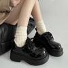 Fashion Women's Thick Sole Single Shoes Autumn New Round Head Front Strap Thick Sole Anti-slip Wear-resistant Low-top Shoes