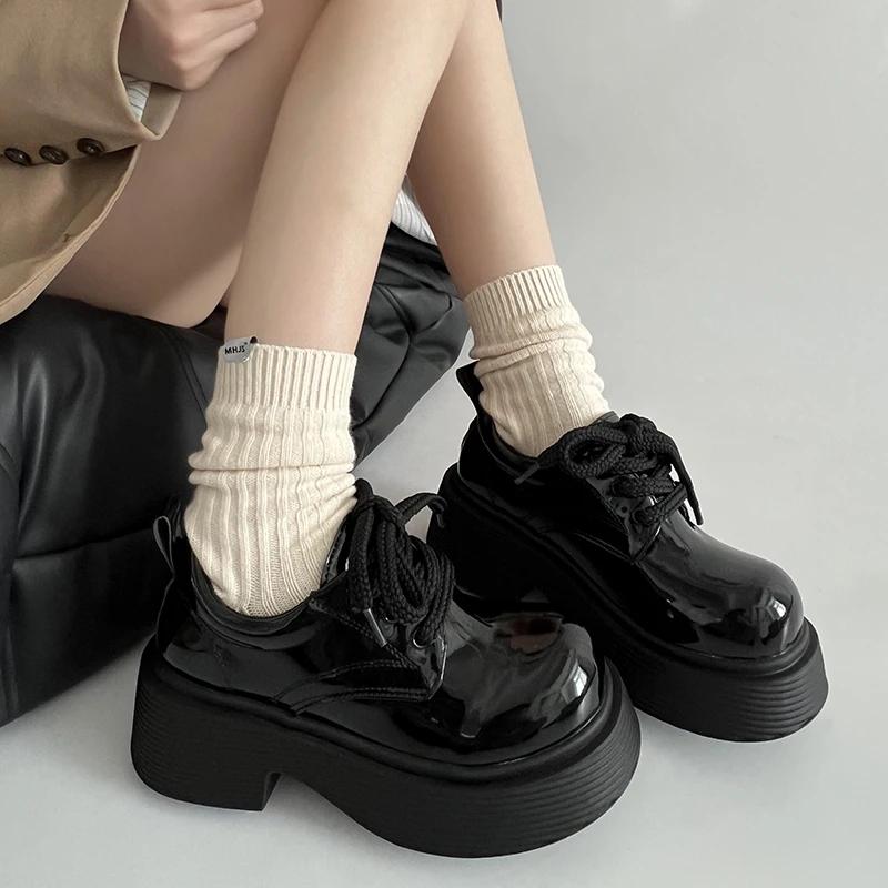 Fashion Women's Thick Sole Single Shoes Autumn New Round Head Front Strap Thick Sole Anti-slip Wear-resistant Low-top Shoes