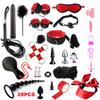 Fetish BDSM Kit Set Sex Toy Handcuffs for Woman Adult Supplies Handcuffs Whip Anal Plug Vibrator Bondage Rope Sexual Sexy Game