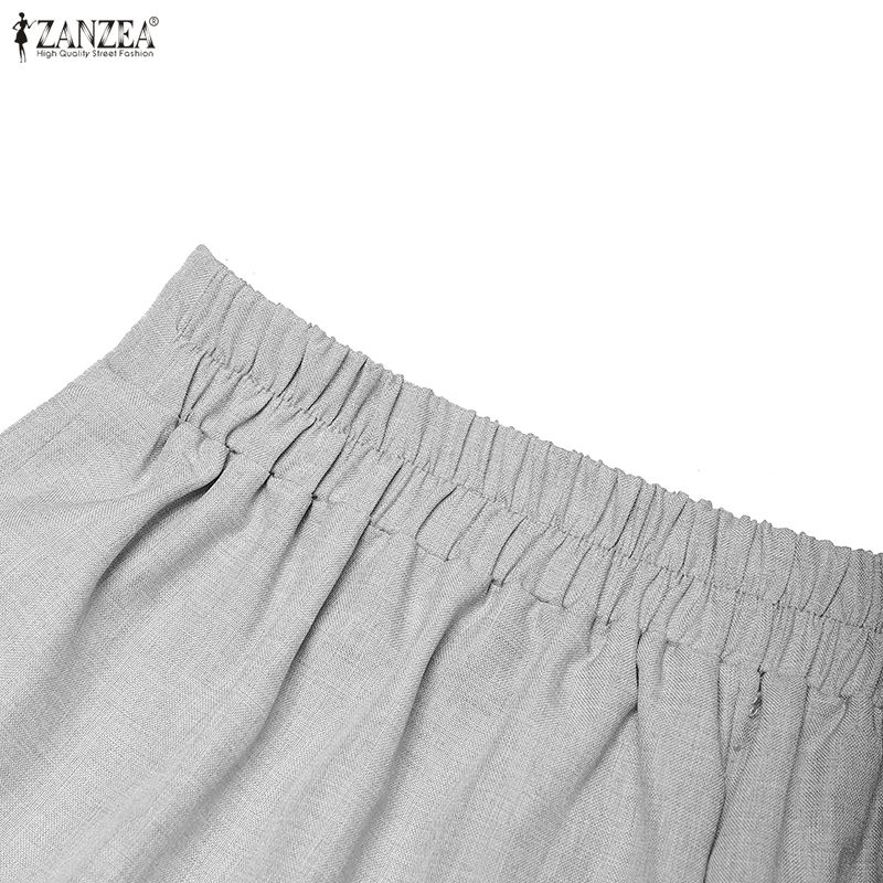 ZANZEA Completo casual da donna con camicetta e pantaloni a maniche 3/4, in due pezzi