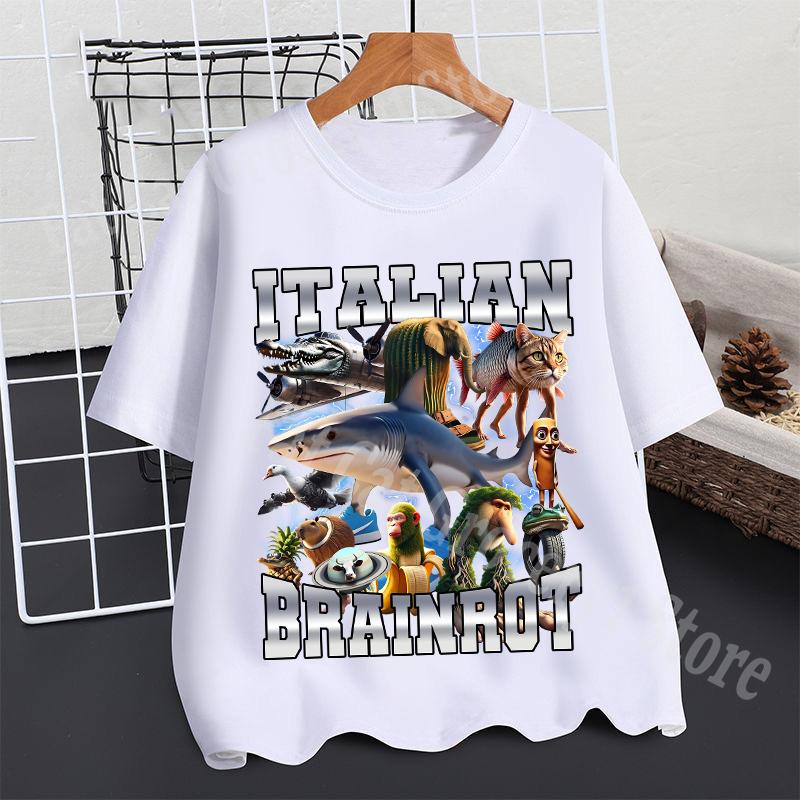 

2025 Тралалеро Тралала Футболка Мальчики Лето Тунгтунг Сахур Маразм Короткий Рукав Детская Аниме Фигурки Футболки Топы Детская Одежда Подарок 130