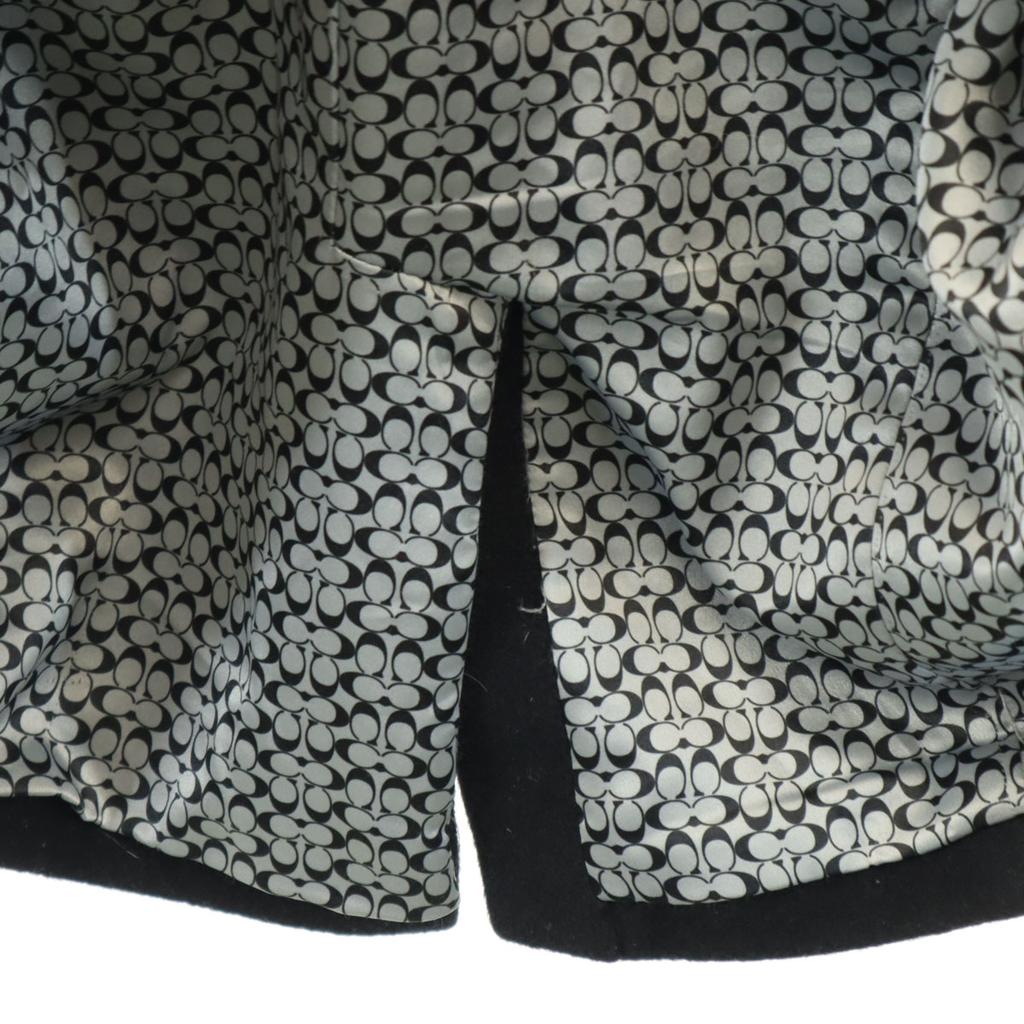 Coach Melton Edelstahl Kragenmantel XS schwarz Damen Gebraucht