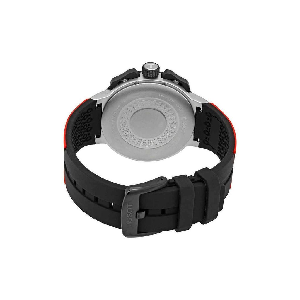 Tissot Racing Series Quartz Movement 100M Water Resistant Watch 44.5Mm Black Dial Stainless Steel Case Silicone Strap Men Watches T111.417.27.441.00