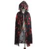 Halloween Cloak Long Hooded Cape with Blood Spider Web Print for Kids Adults Halloween Party Dress Up Accessory for Performance Cosplay Masquerade