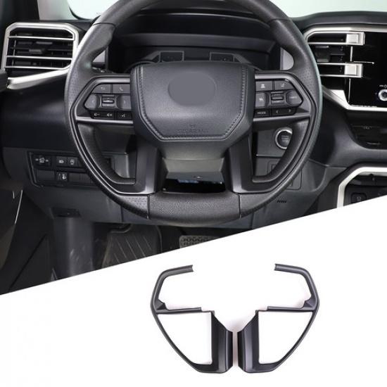 Matte Black Interior Steering Wheel Button Frame Trim For Toyota Tundra -24