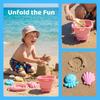 4pcs/Set Parent-Child Folding Bucket Beach Toys With Bucket Summer Beach Toys  Fun