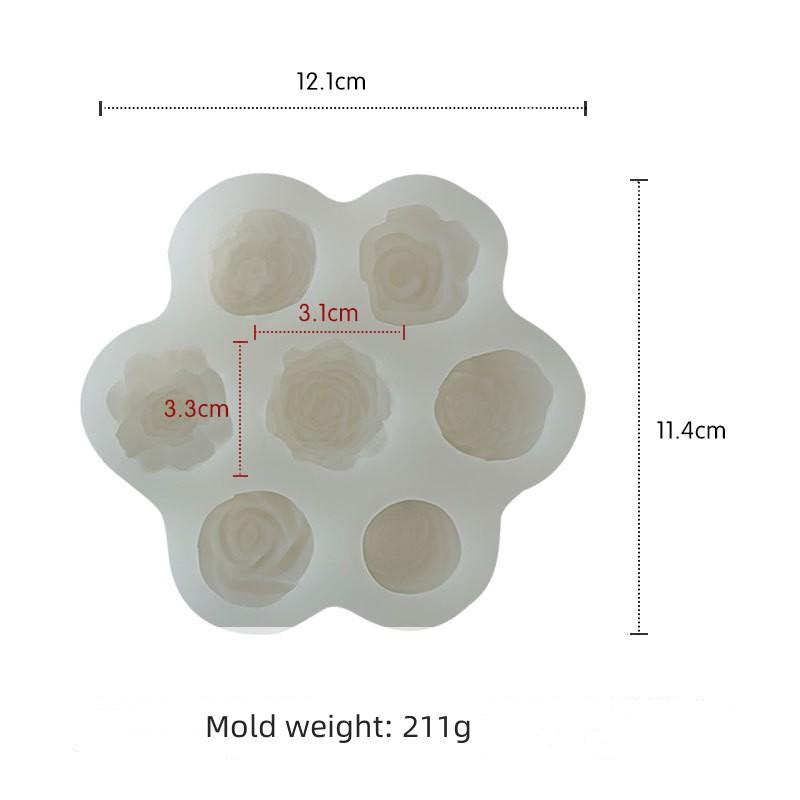 

DIY 7in1 Flower Rose Peony Silicone Mold Handmade Aroma Candle Plaster Ornaments Homemade Chocolate Candy Baking Tool