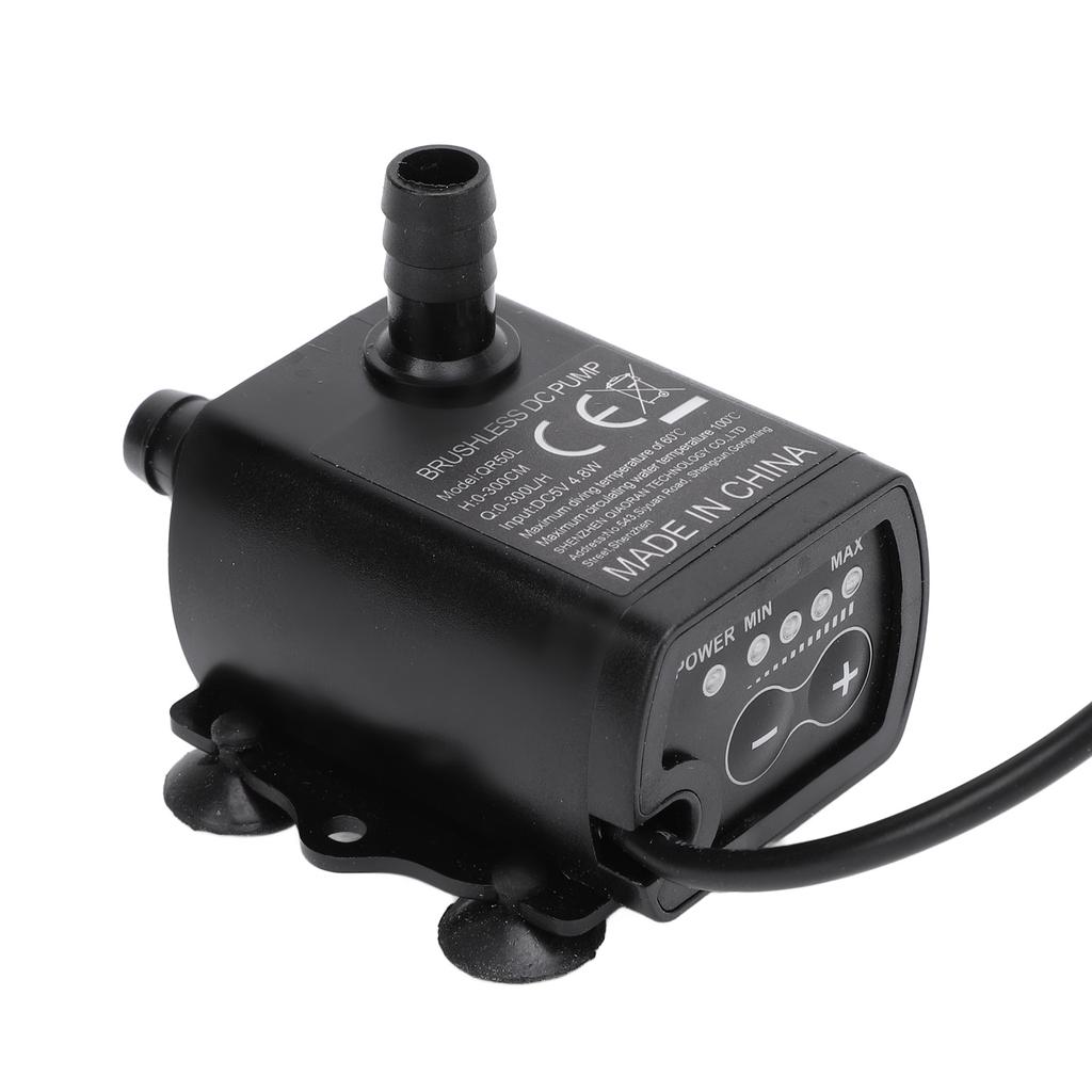Submersible Water Pump Aquarium Fountain with Flow Adjustment Function USB Interface DC 5V 4.8W