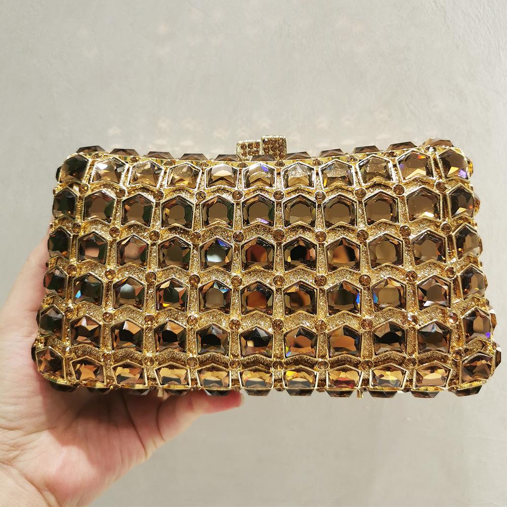 

Gold/Fuchsia Glass Evening Clutch Purses Women Diamond Bag Rhinestone Wedding Purse Bag Bridal Crystal Clutches Formal Handbags золотой