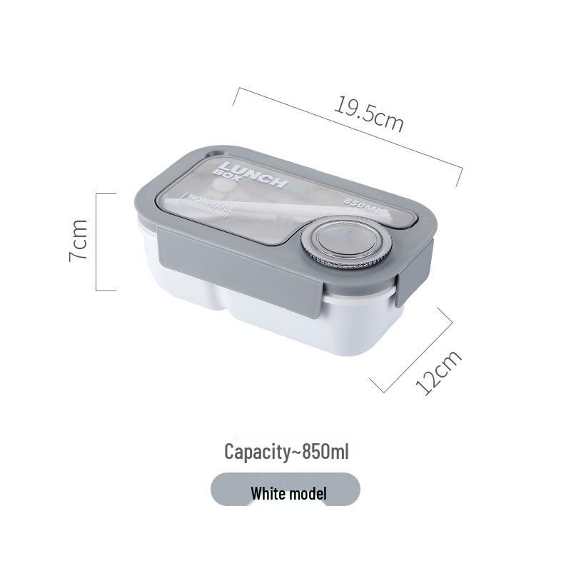 Microwavable Japanese-Style Wheat Straw Lunch Box Set with Compartments for Students and Office Workers
