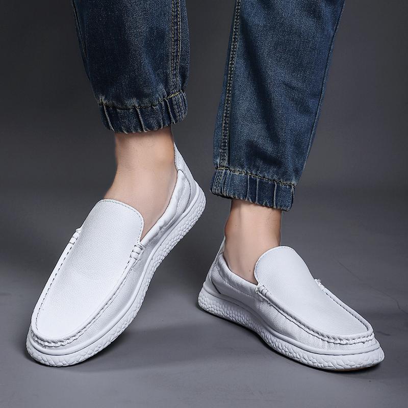 Men's Leather Loafers Slip On Driving Shoes Moccasins