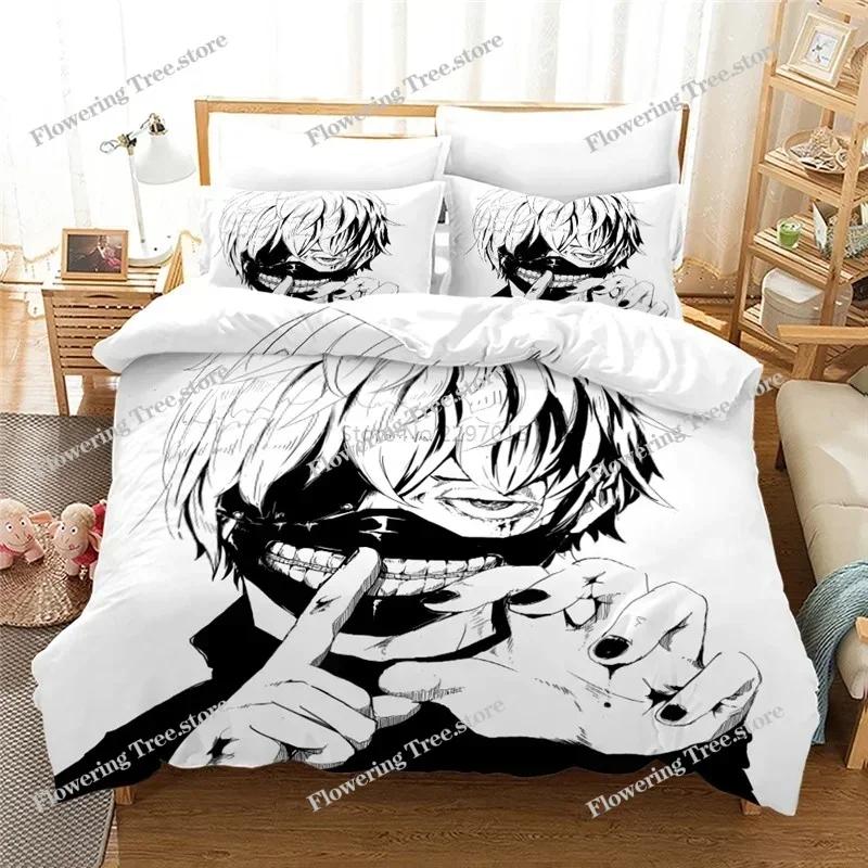 Home Textile Tokyo Ghoul Anime Manga Goth Bedding Set Printed Duvet Cover Set Pillowcase Twin Full Queen King Bedclothes029
