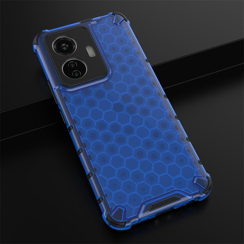 Shockproof Transparent Case For Vivo T1 Snapdragon 680 Honeycomb Armor Case Vivo T1 Snapdragon 680 Case Cover For Vivo T1 44W