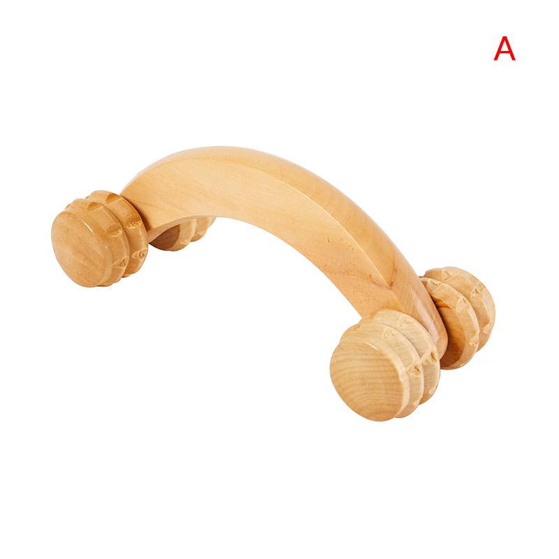 1PC Wooden Handheld Body Roller 4 Wheels Balls Massager Arm Leg Back Foot Hand Neck Shoulder Muscle Pain Relief Massage Tool