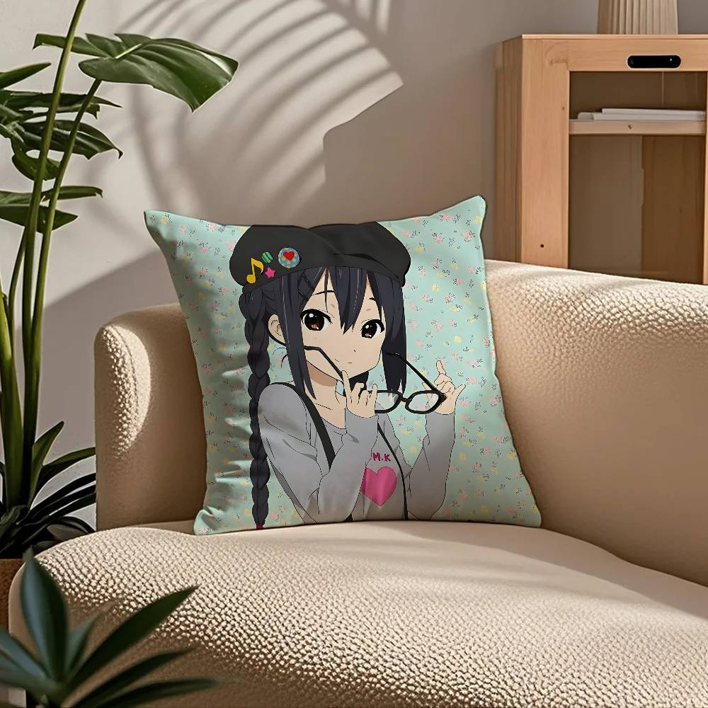 Classic Anime K-K-ON Pillow Case Comfort Sofa Bed Silky elegant Invisible zipper Custom Decorative cushion cover