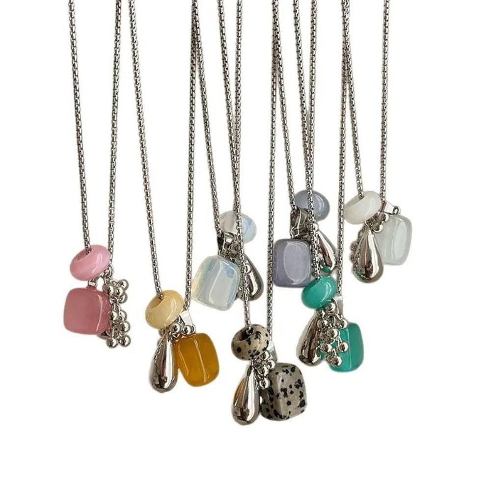 Unique Multicolor Grape Skewers Necklace Long Length Adjustable Collarbone Rope Chain Casual Simulation Fruit Pendant Gift