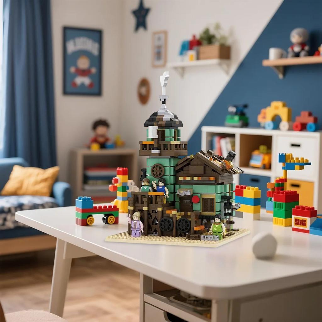 Compatible With High-quality Corner Hotel Building Block Models, Challenging Educational Building Block Structures