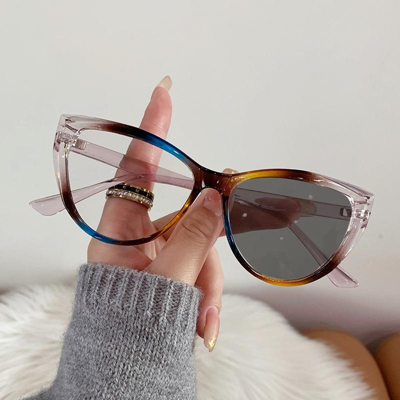 Fashion Cat Eye Photochromic Glasses Vintage Women Men Color Change Eyeglasses Frame Anti Blue Light Eyewear UV400 Sun Glasses