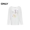 ONLY Women's Lightweight Oversize Long-Sleeve T-Shirt with Cute Pet Print