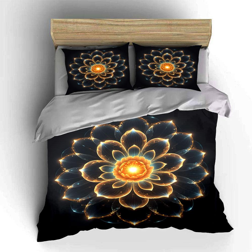 "Elegant Mandala Design for Calm Spaces" Exquisite three-piece bedding set gift for kids and adults