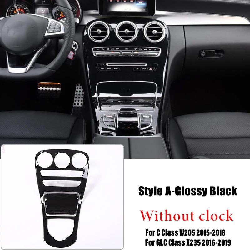 ABS Car Center Console Gear Shift Panel Cover Trim Sticker For Mercedes Benz C GLC Class W205 X235 2015-2021 Auto Accessories