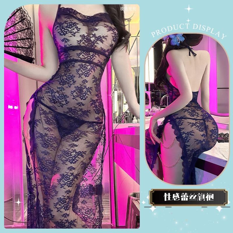 Sex Underwear Sexy Pajamas Qqny Uniform Temptation Abstinence Suit Lace Suspenders Temptation Cheongsam Woman