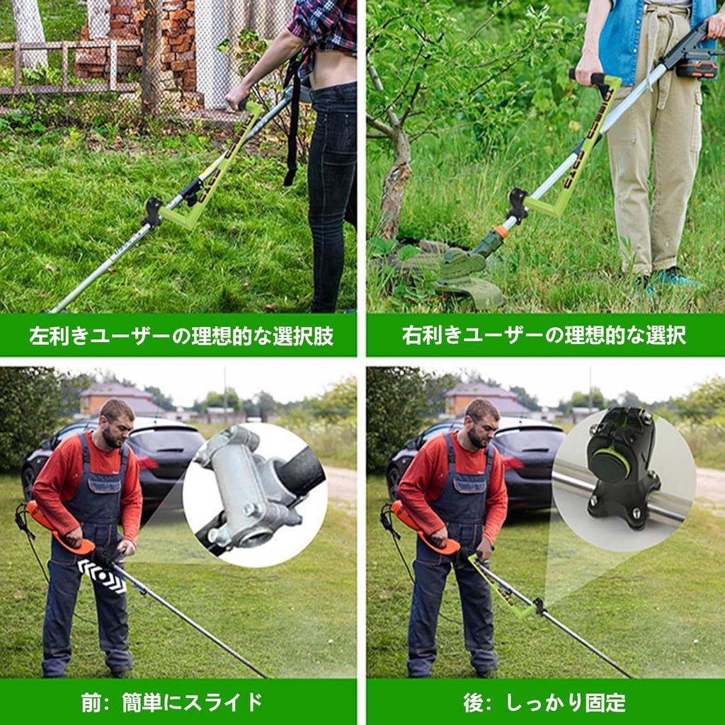 Rimmer Grip Ergonomic Handle for Weed Trimmers Aluminum with Adjustable Clamp and Shoulder Includes Work Comfortable Handle (Green) - High-Strength