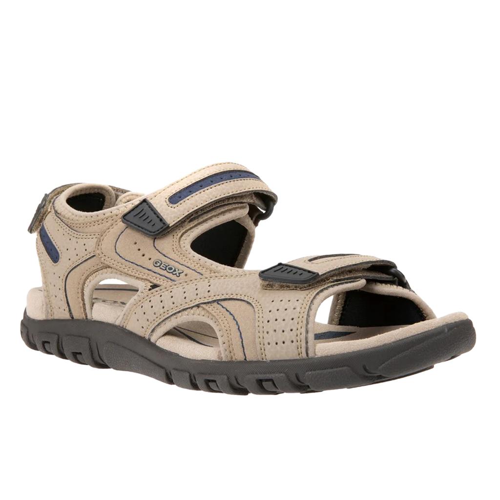 Geox Herren Strada Faux-Nubuk-Sandalen