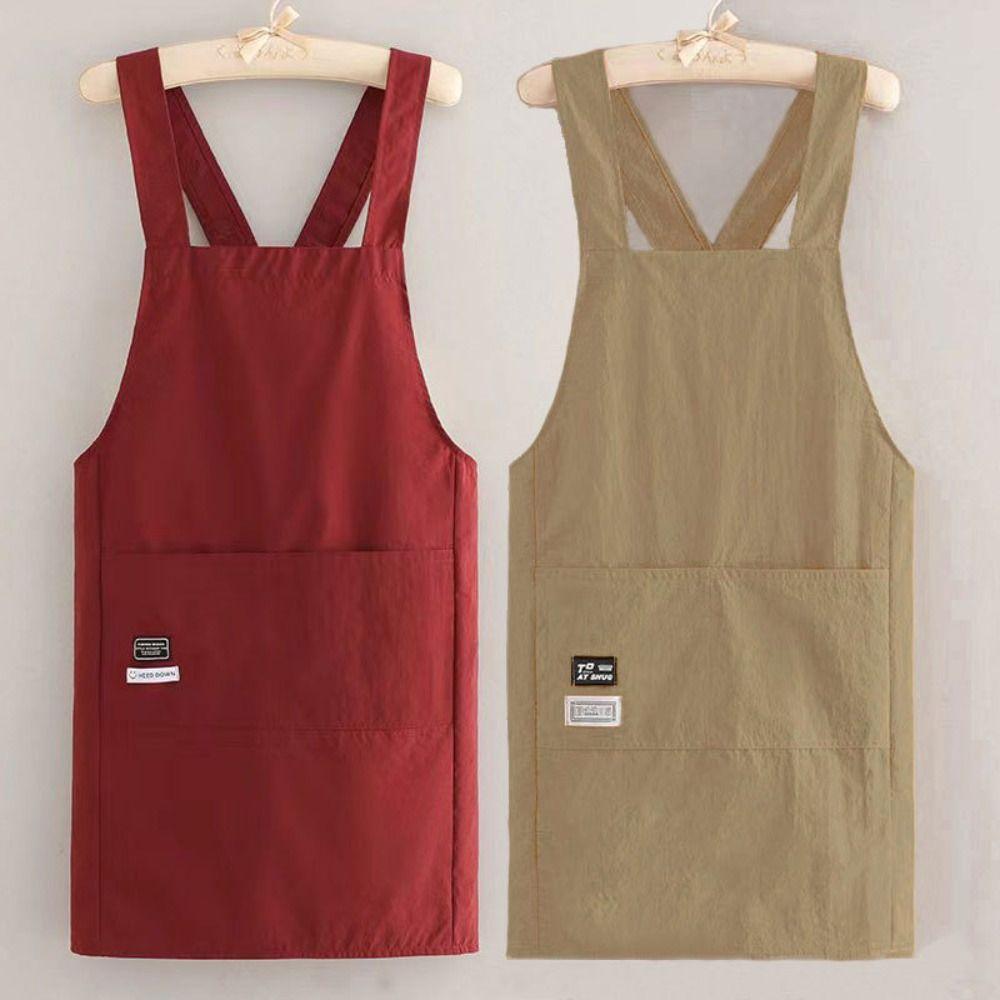 Waterproof Apron Cross Strap Style Cooking Apron Fashion Hotel Restaurant Chef Barbecue Apron