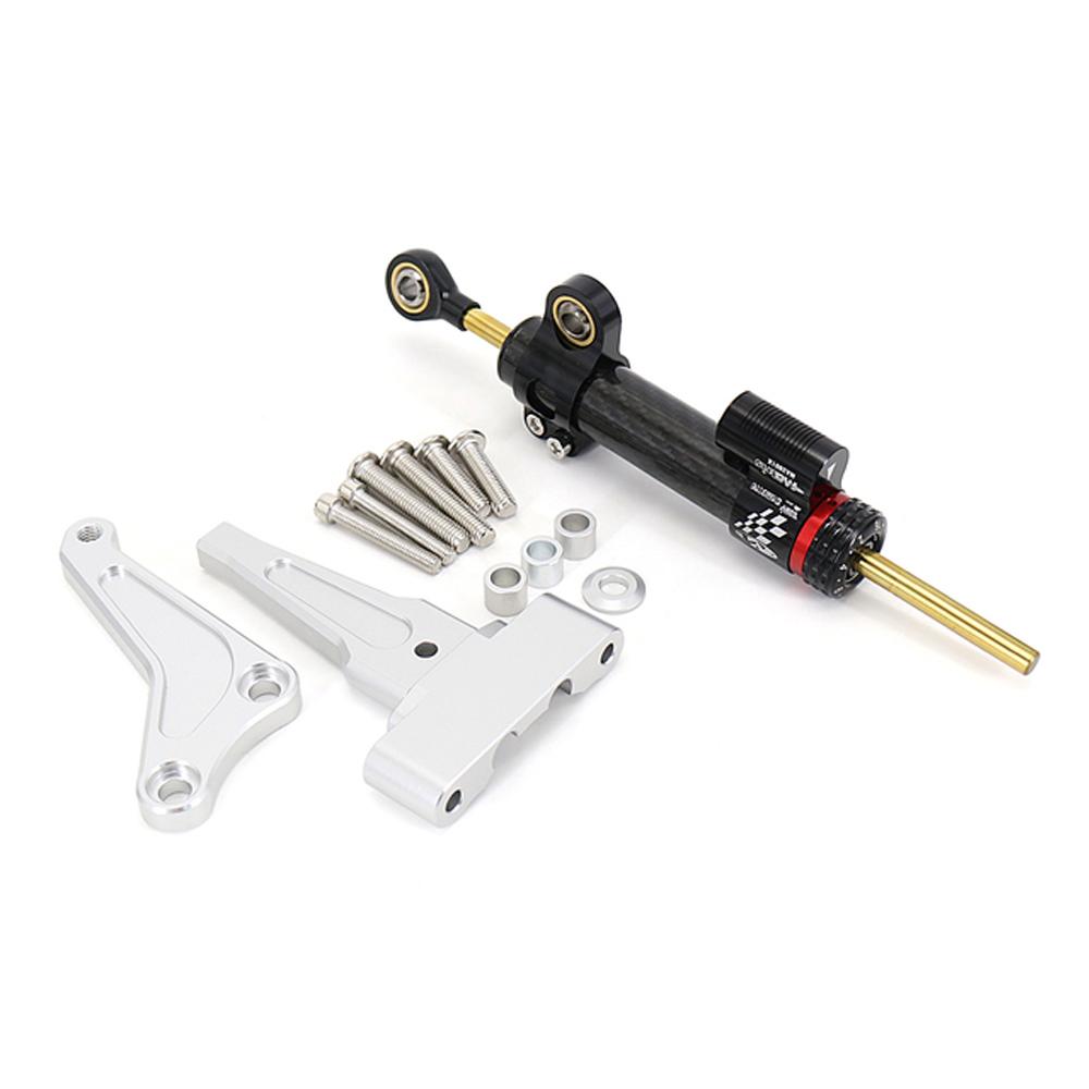 Carbon Steering Damper Stabilizer Motorcycle Directional Dampers Mount Bracket Support Kit For Street Triple 765R 765RS 1200RS