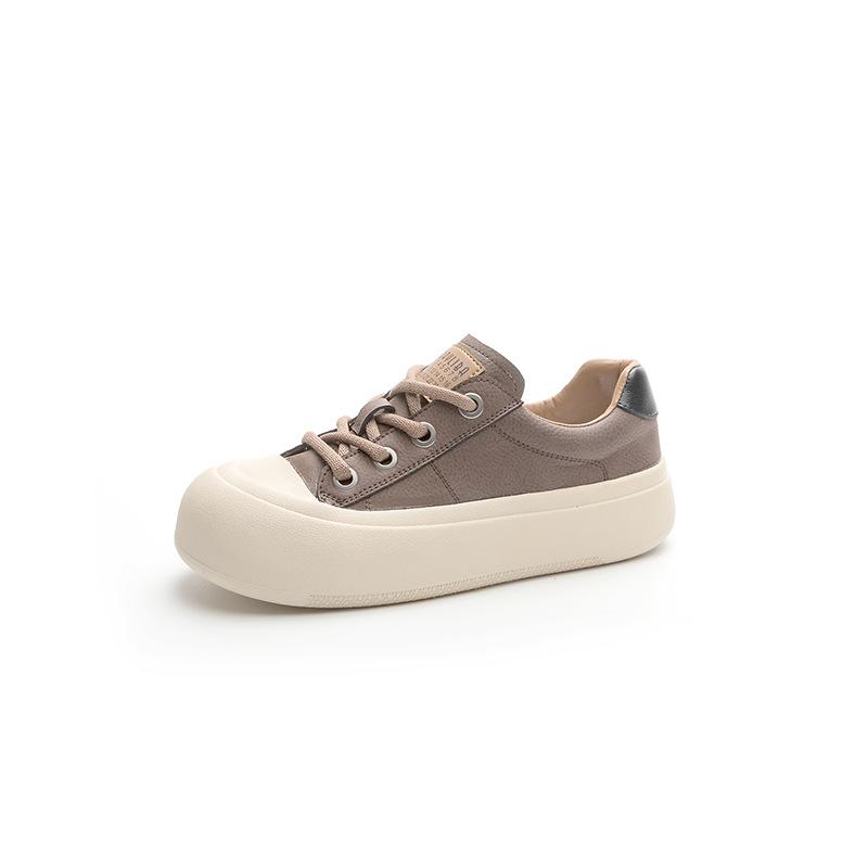 Summer new breathable leather hollow women's shoes soft sole versatile single shoes casual style retro board shoes women