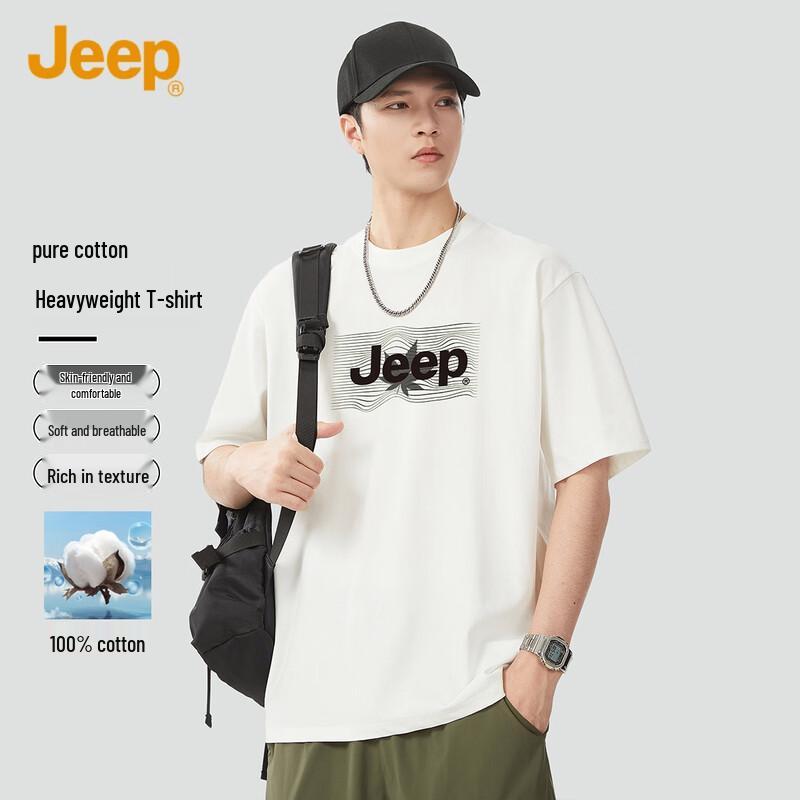 JEEP Men s Pure Cotton Drop Shoulder T-Shirt XL