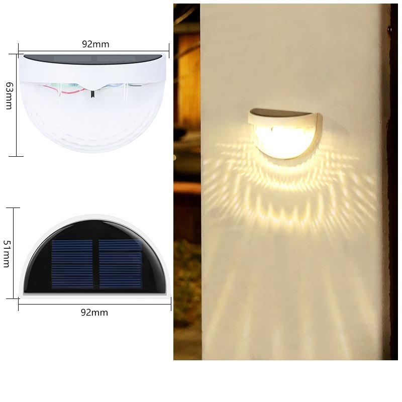 Solar Deck Lights,Solar Powered Fence Lights Dusk To Dawn LED Wall Light Outdoor Lighting Decoration for Step Yard Stair Patio Garden Warm Light