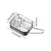 Lunch Box Stainless Steel Double Layers Stainless Steel Lunchbox With 3 Compartments Large Capacity Condiment Container Food