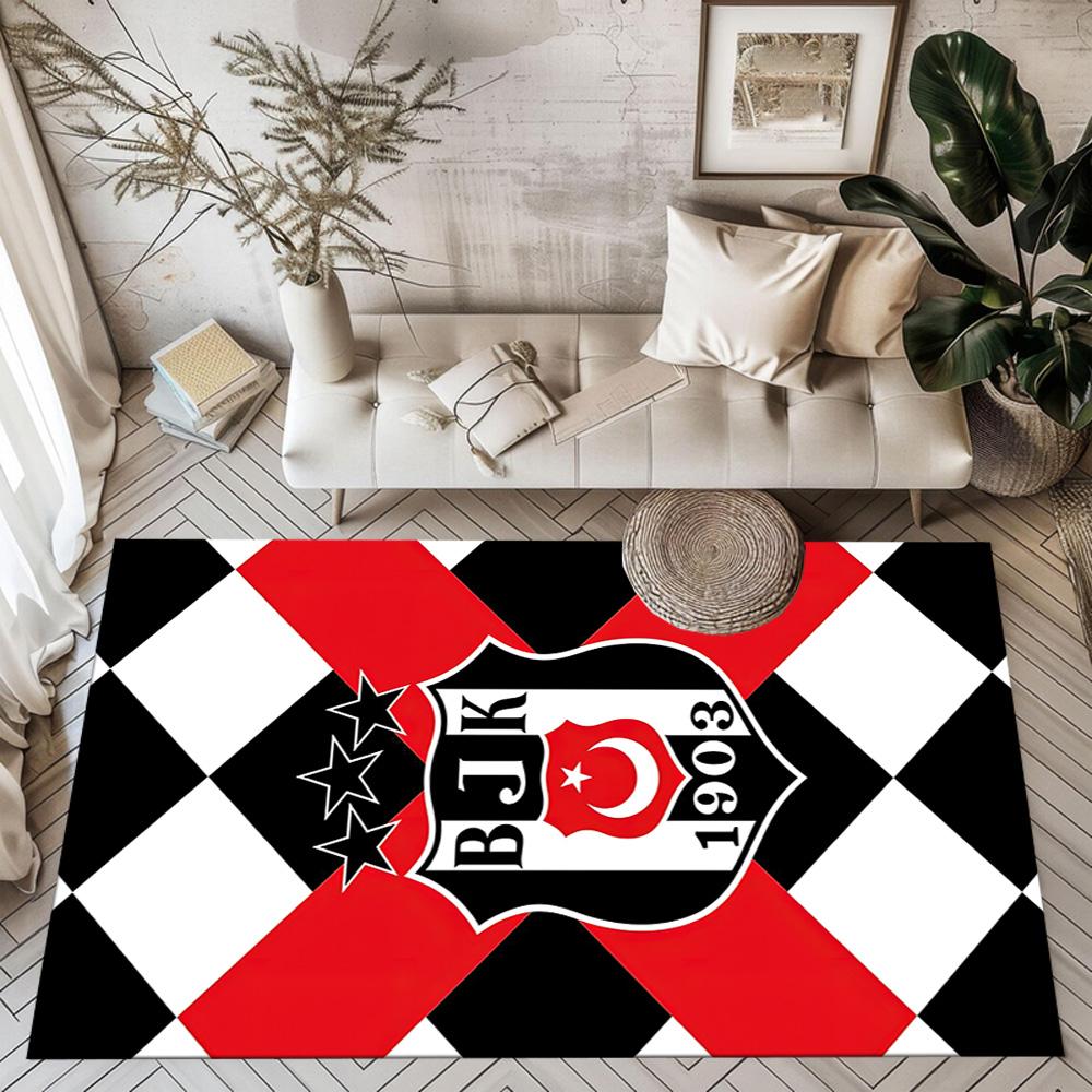 Be?ikta? Football Crest Square Rugs Are a Great Choice for Living Rooms, Bedrooms, Home Décor, and As Gifts.