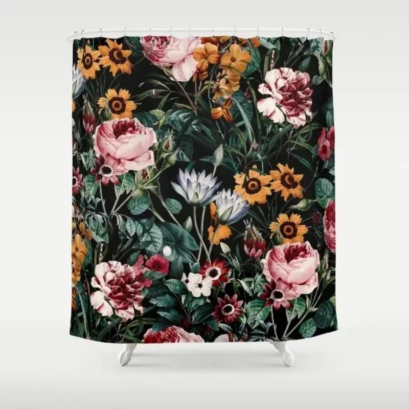 

Abstract Plant Character Monkey Flower Bathroom Curtain Home Decor Waterproof Personality Shower Curtain Digital Printing W60H190(CM)-1 Pcs
