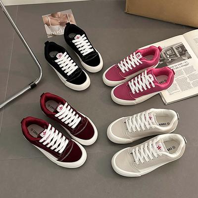 Men Women Vulcanization Casual Shoes Canvas Low Cut Lace-Up Leisure Flats Comfortable Sneakers