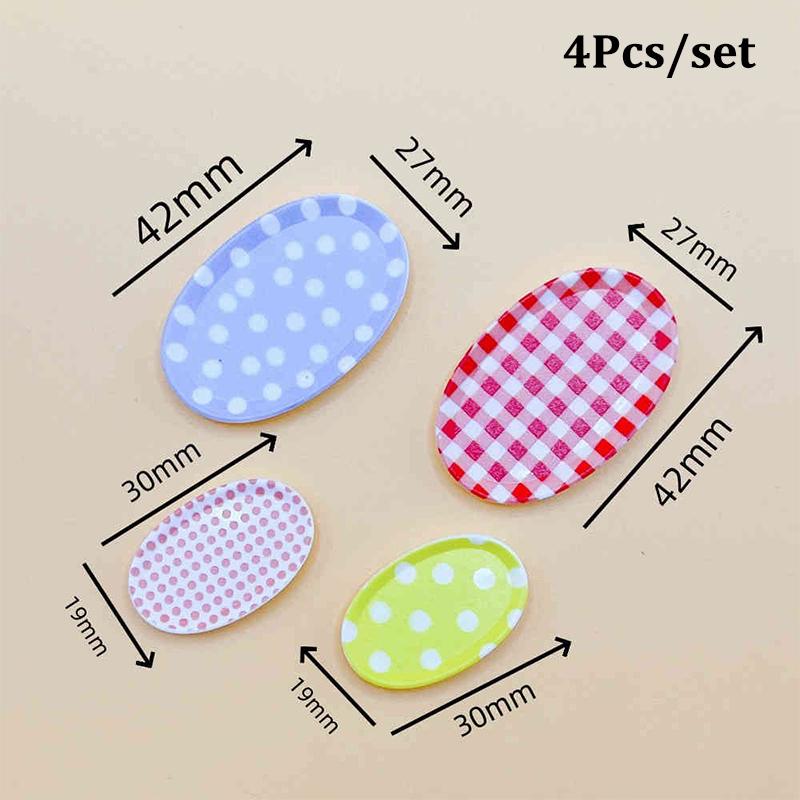 

4 шт. 1:12 Миниатюрная тарелка для кукольного домика Поднос для обеденной тарелки Кукольный домик Мини-кухня Посуда Украшения Игрушка Кукольный дом Аксессуары