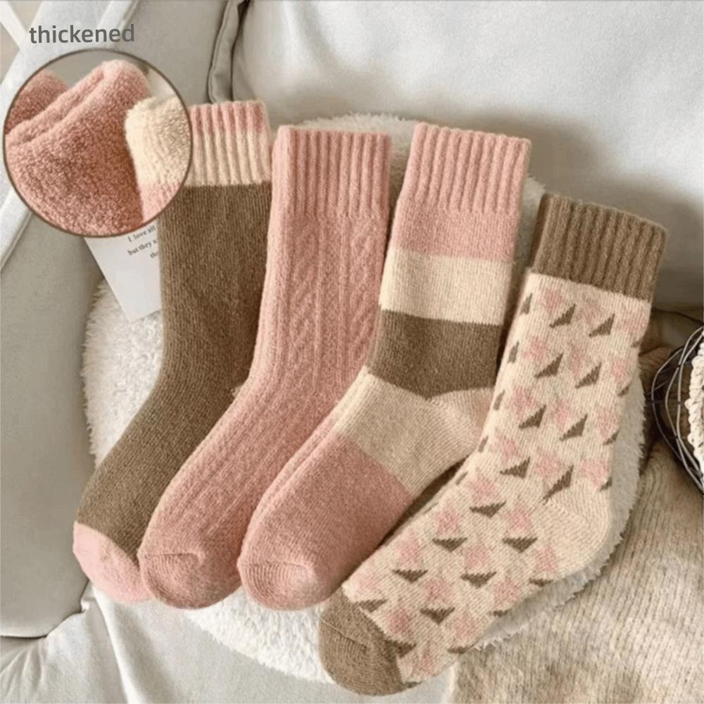 Thickened Women's Socks Cold Proof Warm Socks INS Style Thermal Long Socks  Autumn Winter