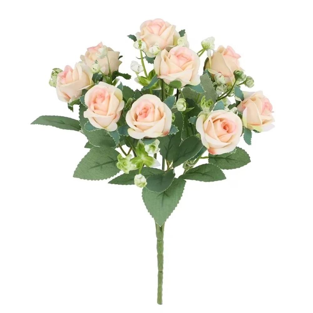 DIY Artificial Rose Bouquet 10 Heads Artificial Camellia Peony Flowers  Home Decor