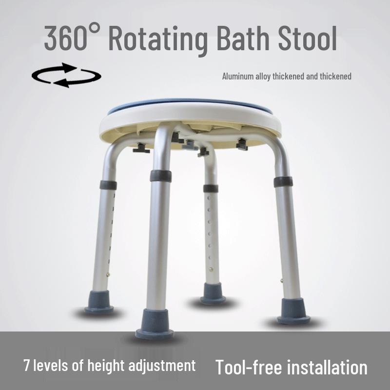 Non-slip Rotating Shower Stool for Elderly, Pregnant Women & Children