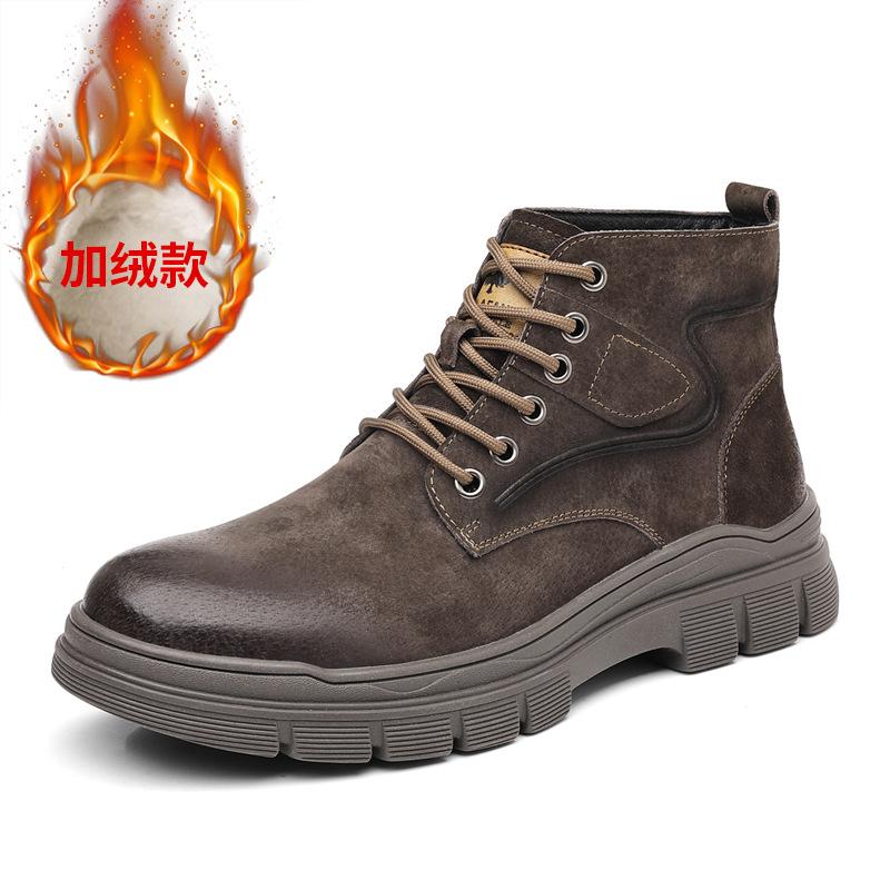 Britse Hoge Casual Sport Retro Werklaarzen voor Mannen Herfst Winter Mode Platform Schoenen Man Nieuwe Designer Leren Laarzen Man