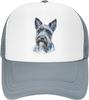 Scottish Terrier Portrait Trucker Hat Watercolor Dog Breed Mesh Baseball Cap Adjustable Outdoor Headwear