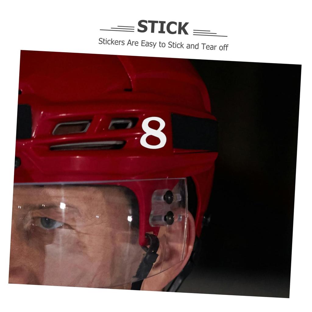 Anneome Waterproof Number Stickers for Set of Vinyl Suitable for and X Cm Helmets, 6, Self-Adhesive Stickers, Soccer, Hockey, Baseball, Softball,