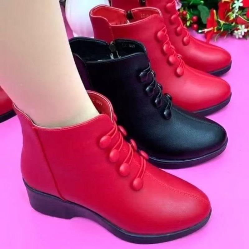 New Wedge Heel Boots, Thin Ankle Boots, Fleece Comfortable Cotton Shoes, Versatile Boots, Women's Shoes