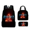 3D Movie Avatar: Fire And Ember School Bag Children'S Backpack Lunch Bag Pencil Case Three Pieces