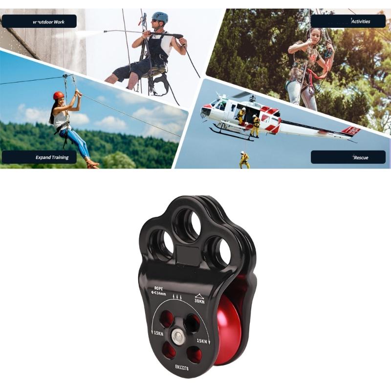 Double Bearing Pulley System Climbing Pulley for Childrens Ziplines Climbing Activity Ensuring Smooth Operations