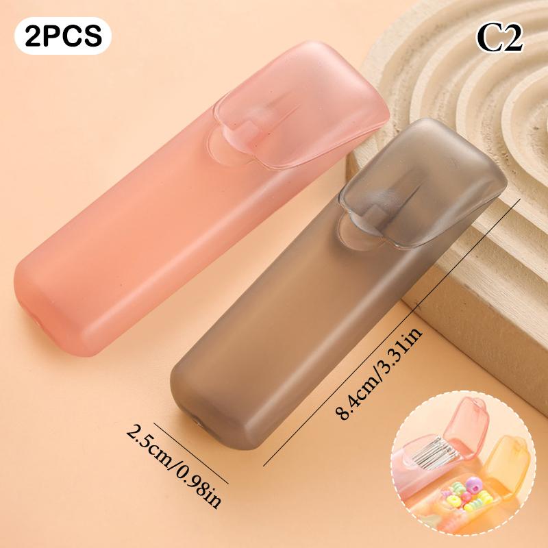 2/4/6 ks Mini držák na párátka Přenosná úložná krabička na vatové tyčinky Cestovní organizér na vatové tyčinky, štětce na make-up a malé nezbytnosti s víčky